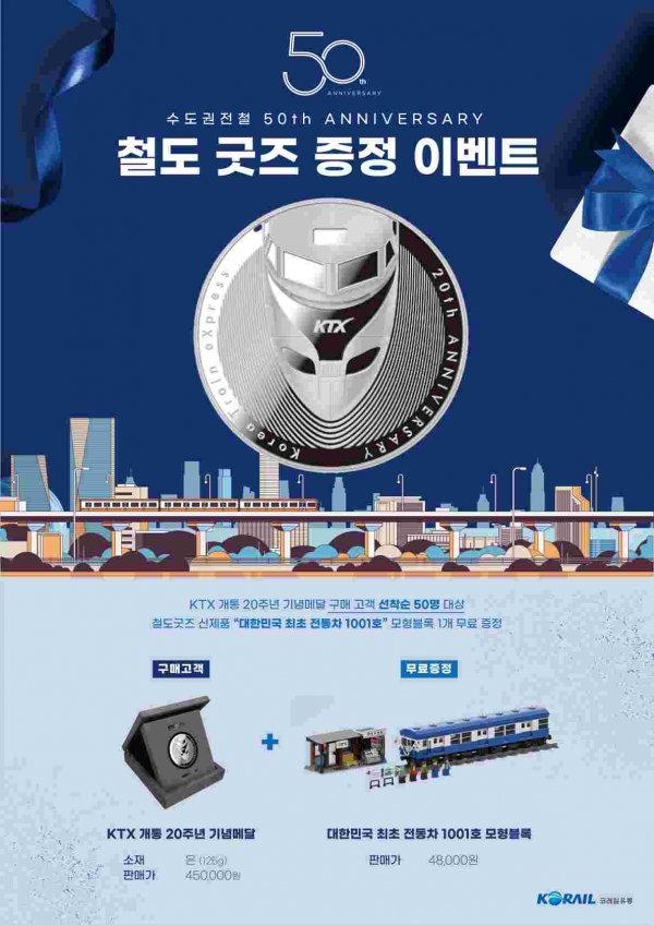 코레일유통, ‘대한민국 최초 전동차 1001호’ 증정 이벤트 진행